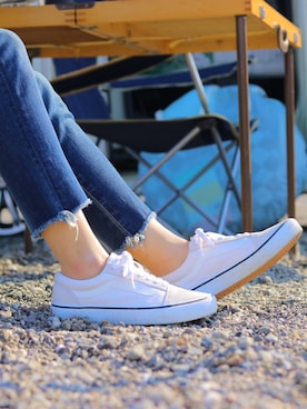 「Ungrid（アングリッド）のインディゴフレイドヘムストスリ（デニムパンツ）」を使った、m.yさん（レディース・152cm）の春コーディネート