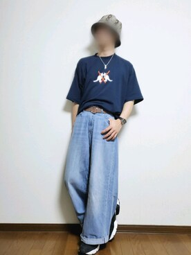 「kutir（クティール）のkutirlune／【調節自由】サークルリングベルト（ベルト）」を使った、たっくん63さん（メンズ・163cm）の秋コーディネート