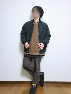 「niko and...（ニコアンド）のアイテム（ダウンジャケット/コート）」を使った、たっくん63さん（メンズ・163cm）の冬コーディネート