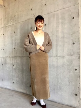 秋山 里織さん（レディース・158cm）の冬コーディネート