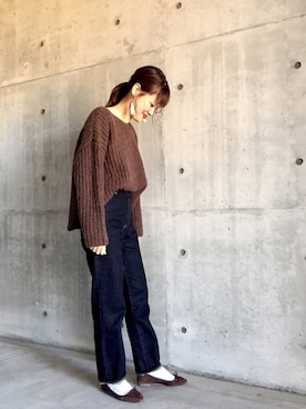 秋山 里織さん（レディース・158cm）の冬コーディネート