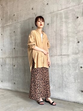 秋山 里織さん（レディース・158cm）の夏コーディネート