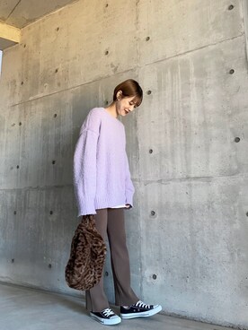 「CONVERSE（コンバース）のconverse（コンバース） ALL STAR OX（オールスターOX）（スニーカー）」を使った、秋山 里織さん（レディース・158cm）の秋コーディネート