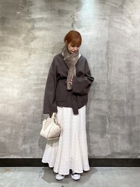 「CONVERSE（コンバース）のconverse（コンバース） ALL STAR OX（オールスターOX）（スニーカー）」を使った、秋山 里織さん（レディース・158cm）の冬コーディネート