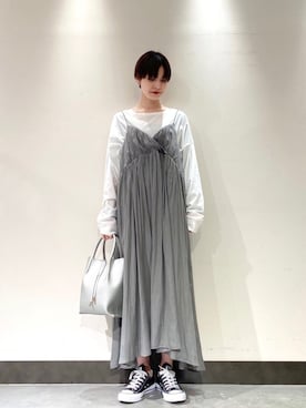 「CONVERSE（コンバース）のconverse（コンバース） ALL STAR OX（オールスターOX）（スニーカー）」を使った、秋山 里織さん（レディース・158cm）の春コーディネート