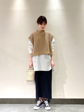 「CONVERSE（コンバース）のconverse（コンバース） ALL STAR OX（オールスターOX）（スニーカー）」を使った、秋山 里織さん（レディース・158cm）の春コーディネート