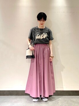 「CONVERSE（コンバース）のconverse（コンバース） ALL STAR OX（オールスターOX）（スニーカー）」を使った、秋山 里織さん（レディース・158cm）の春コーディネート