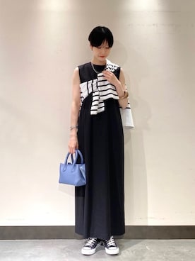 「CONVERSE（コンバース）のconverse（コンバース） ALL STAR OX（オールスターOX）（スニーカー）」を使った、秋山 里織さん（レディース・158cm）の夏コーディネート