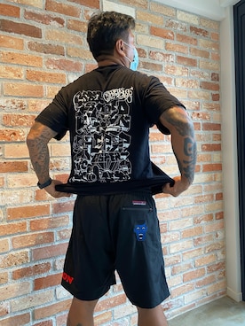 「PUNK DRUNKERS（パンクドランカーズ）のアイテム（パンツ）」を使った、飛車角さん（メンズ・180cm）の秋コーディネート