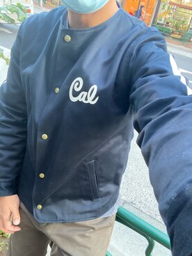 「CALEE（キャリー）のアイテム（ブルゾン）」を使った、飛車角さん（メンズ・180cm）の秋コーディネート