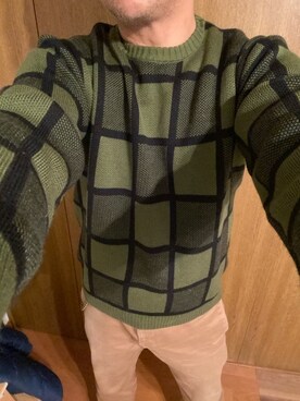 「CALEE（キャリー）のアイテム（チノパンツ）」を使った、飛車角さん（メンズ・180cm）の冬コーディネート