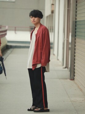 「CLASS（クラス）のアイテム（パンツ）」を使った、Tさん（メンズ・169cm）の夏コーディネート