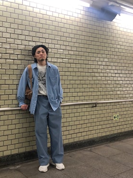「ALLEGE（アレッジ）のアイテム（スラックス）」を使った、Tさん（メンズ・169cm）の春コーディネート