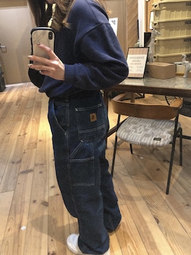 「ペインターパンツ」｜aayk__1339インスタ見てねさん（レディース・155cm）の冬コーディネート