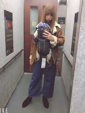 「AVAN LILY（アヴァンリリィ）のアイテム（ジャケット/アウター）」を使った、もちこさん（レディース・160cm）の冬コーディネート