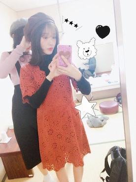 「LILY BROWN（リリーブラウン）のアイテム（ワンピース/ドレス）」を使った、前田希美さん（レディース・158cm）の冬コーディネート