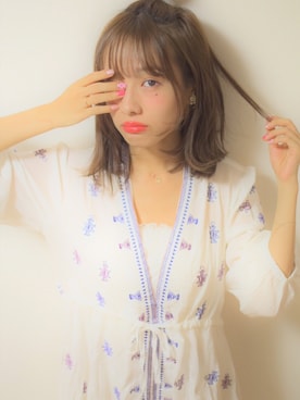「11AM（-）のアイテム」を使った、前田希美さん（レディース・158cm）の春コーディネート