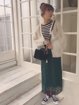 「D&B By DABAGIRL（-）のアイテム」を使った、前田希美さん（レディース・158cm）の秋コーディネート