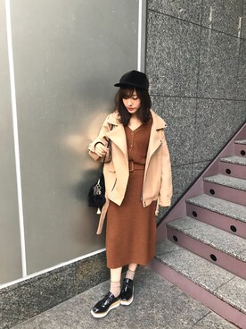 前田希美さん（レディース・158cm）の秋コーディネート