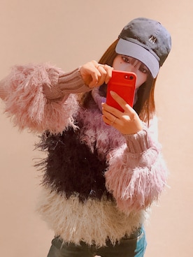 「HILFIGER DENIM（ヒルフィガーデニム）のアイテム（デニムパンツ）」を使った、前田希美さん（レディース・158cm）の冬コーディネート