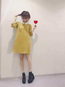 「COCO DEAL（ココディール）のアイテム」を使った、前田希美さん（レディース・158cm）の冬コーディネート