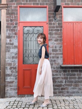 「MURUA（ムルーア）のアイテム（その他アウター）」を使った、前田希美さん（レディース・158cm）の春コーディネート