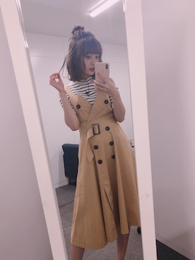 「archives（アルシーヴ）のアイテム（ワンピース/ドレス）」を使った、前田希美さん（レディース・158cm）の春コーディネート