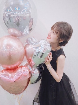 「アイテム（イヤリング）」を使った、前田希美さん（レディース・158cm・20代）の夏コーディネート