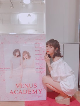 「アイテム（イヤリング）」を使った、前田希美さん（レディース・158cm・20代）の夏コーディネート