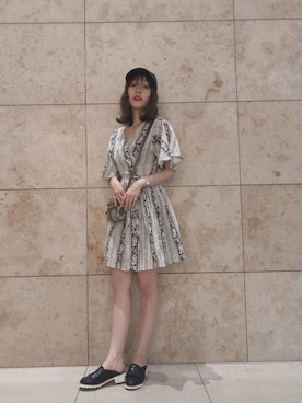 「FREE'S MART（フリーズマート）のアイテム（シューズ）」を使った、前田希美さん（レディース・158cm）の夏コーディネート