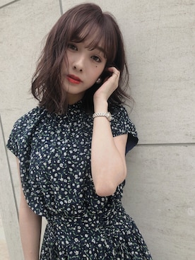 「アイテム（イヤリング）」を使った、前田希美さん（レディース・158cm・20代）の夏コーディネート