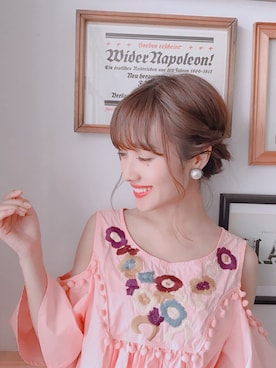 「アイテム（イヤリング）」を使った、前田希美さん（レディース・158cm・20代）の夏コーディネート