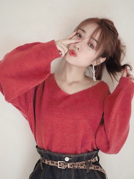 「one after another NICE CLAUP（ワンアフターアナザーナイスクラップ）のアイテム（デニムパンツ）」を使った、前田希美さん（レディース・158cm）の秋コーディネート
