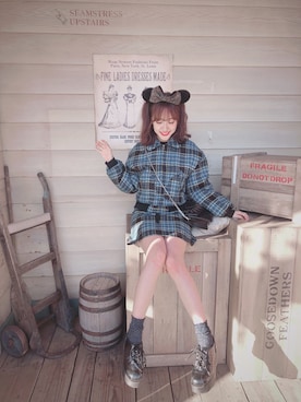 「TITTY&CO.（ティティーアンドコー）のアイテム（ジャケット/アウター）」を使った、前田希美さん（レディース・158cm）の秋コーディネート