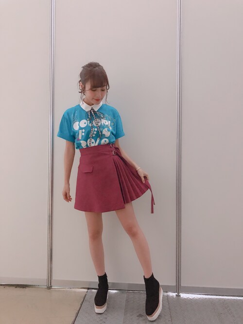 前田希美使用「SNIDEL（プリーツラップスカショーパン）」的時尚穿搭