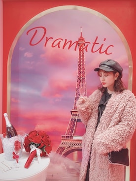 「ECLIN（エクラン）のアイテム（その他アウター）」を使った、前田希美さん（レディース・158cm）の冬コーディネート