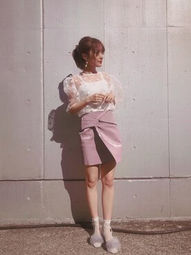 「chuu（チュー）のアイテム」を使った、前田希美さん（レディース・158cm）の冬コーディネート