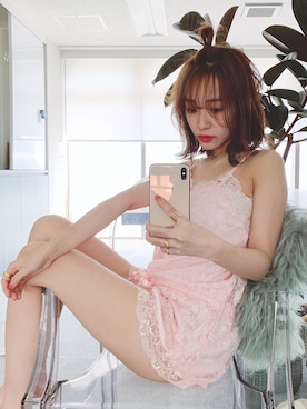 「部屋着」｜「アイテム（ワンピース/ドレス）」を使った、前田希美さん（レディース・158cm）の春コーディネート