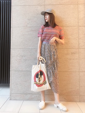 「FREE'S MART（フリーズマート）のアイテム（シューズ）」を使った、前田希美さん（レディース・158cm）の夏コーディネート
