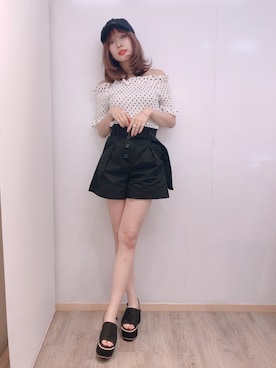 「N WITH.（エヌウィズ）のアイテム（帽子）」を使った、前田希美さん（レディース・158cm）の夏コーディネート