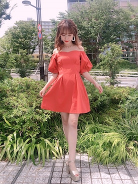 「LILY BROWN（リリーブラウン）のアイテム（ワンピース/ドレス）」を使った、前田希美さん（レディース・158cm）の夏コーディネート