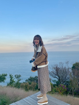 「ECLIN（エクラン）のアイテム（ジャケット/アウター）」を使った、前田希美さん（レディース・158cm）の秋コーディネート