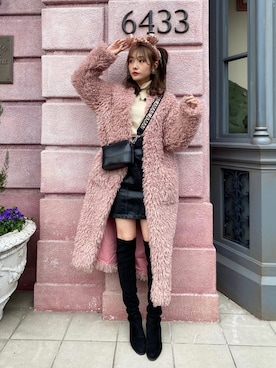 「USJ」｜「アイテム（その他アウター）」を使った、前田希美さん（レディース・158cm）の冬コーディネート