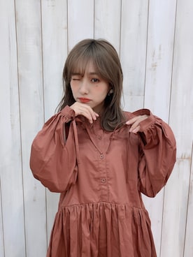 「アイテム（シャツワンピース）」を使った、前田希美さん（レディース・158cm・20代）の春コーディネート