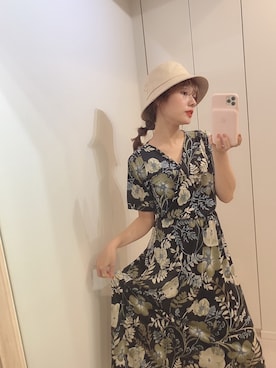 「AMAIL（アマイル）のアイテム（帽子）」を使った、前田希美さん（レディース・158cm）の春コーディネート