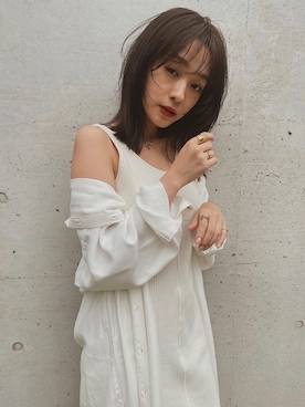 「アイテム（シャツワンピース）」を使った、前田希美さん（レディース・158cm・20代）の夏コーディネート