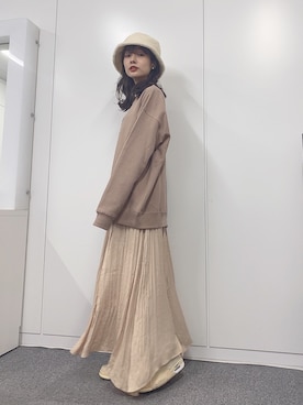 「STYLENANDA（スタイルナンダ）のアイテム（帽子）」を使った、前田希美さん（レディース・158cm）の秋コーディネート