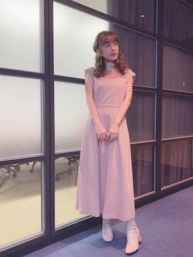 「LILY BROWN（リリーブラウン）のアイテム（ワンピース/ドレス）」を使った、前田希美さん（レディース・158cm）の冬コーディネート