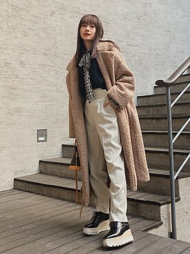 前田希美さん（レディース・158cm）の冬コーディネート