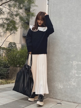 前田希美さん（レディース・158cm）の冬コーディネート